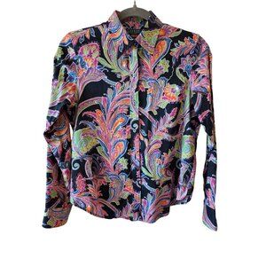 Ralph Lauren Paisley Button-Down Shirt size Petite Small